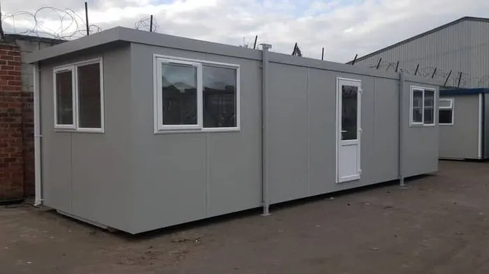 Prefab office cabin exterior