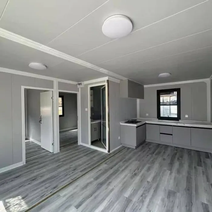 Prefab home interior, furnished