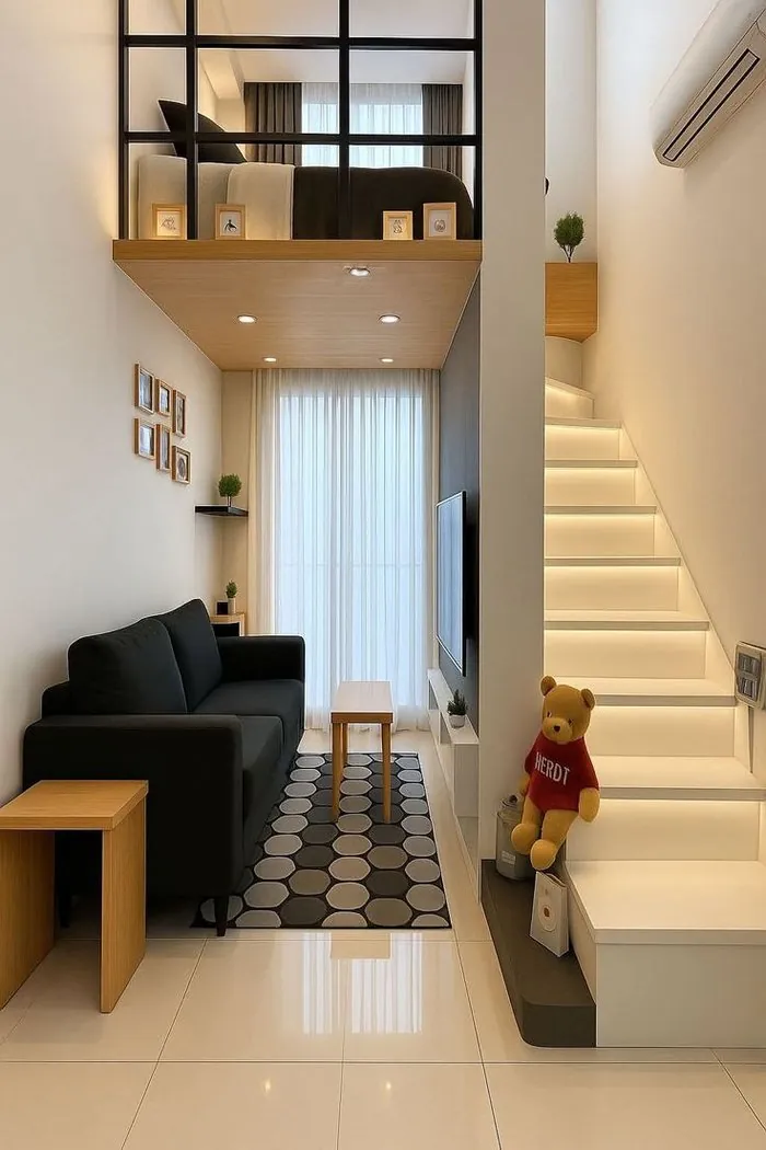 Prefab home loft interior
