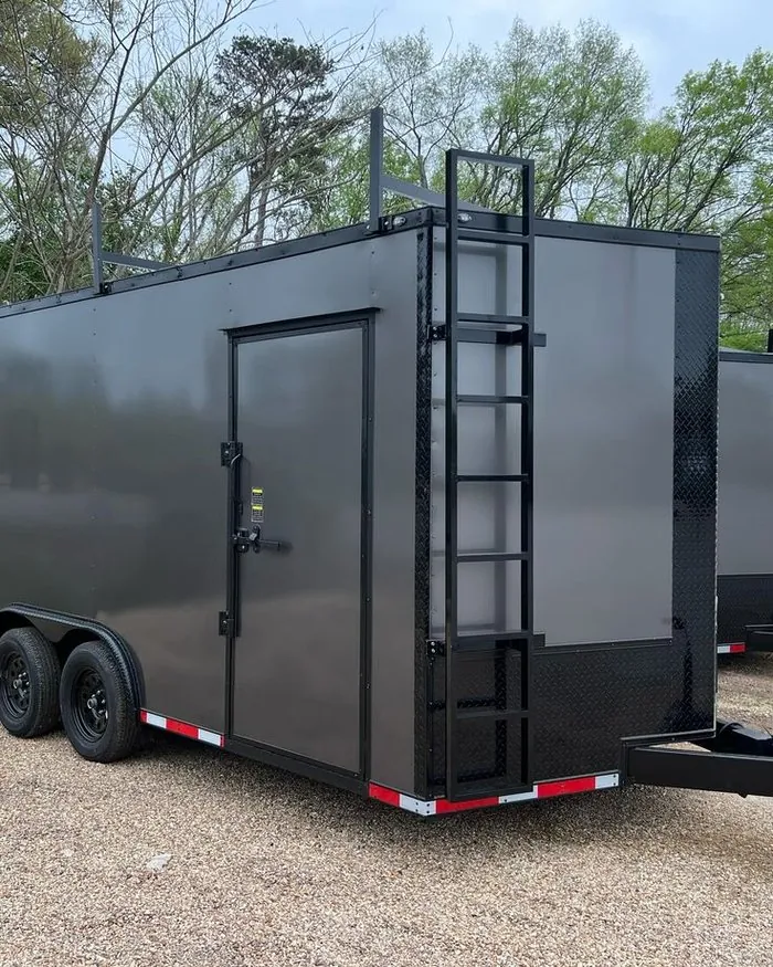 Enclosed trailer with ladder rack
