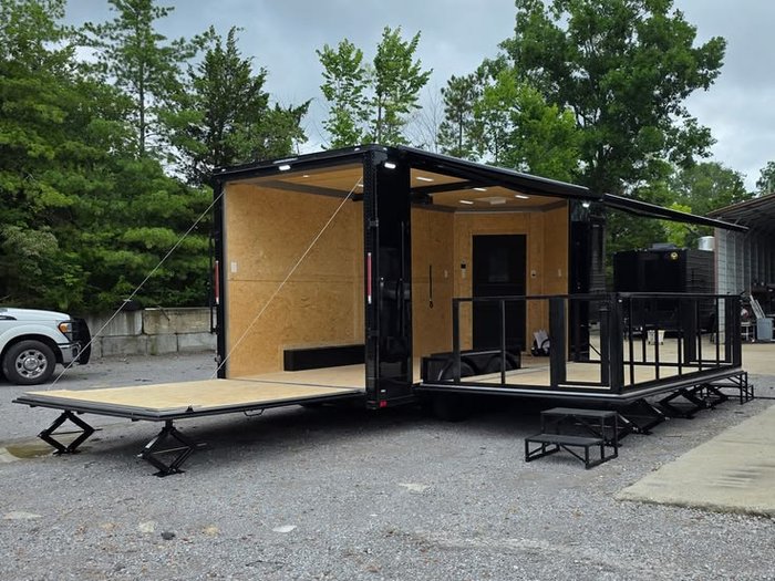Trailer converted to mobile stage